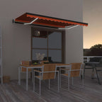 VidaXL Luifel automatisch met LED windsensor 450x350 cm oranje bruin
