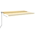 VidaXL Luifel automatisch uittrekbaar 500x350 cm geel en wit