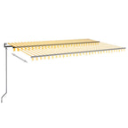 VidaXL Luifel automatisch met LED en windsensor 500x350 cm geel wit