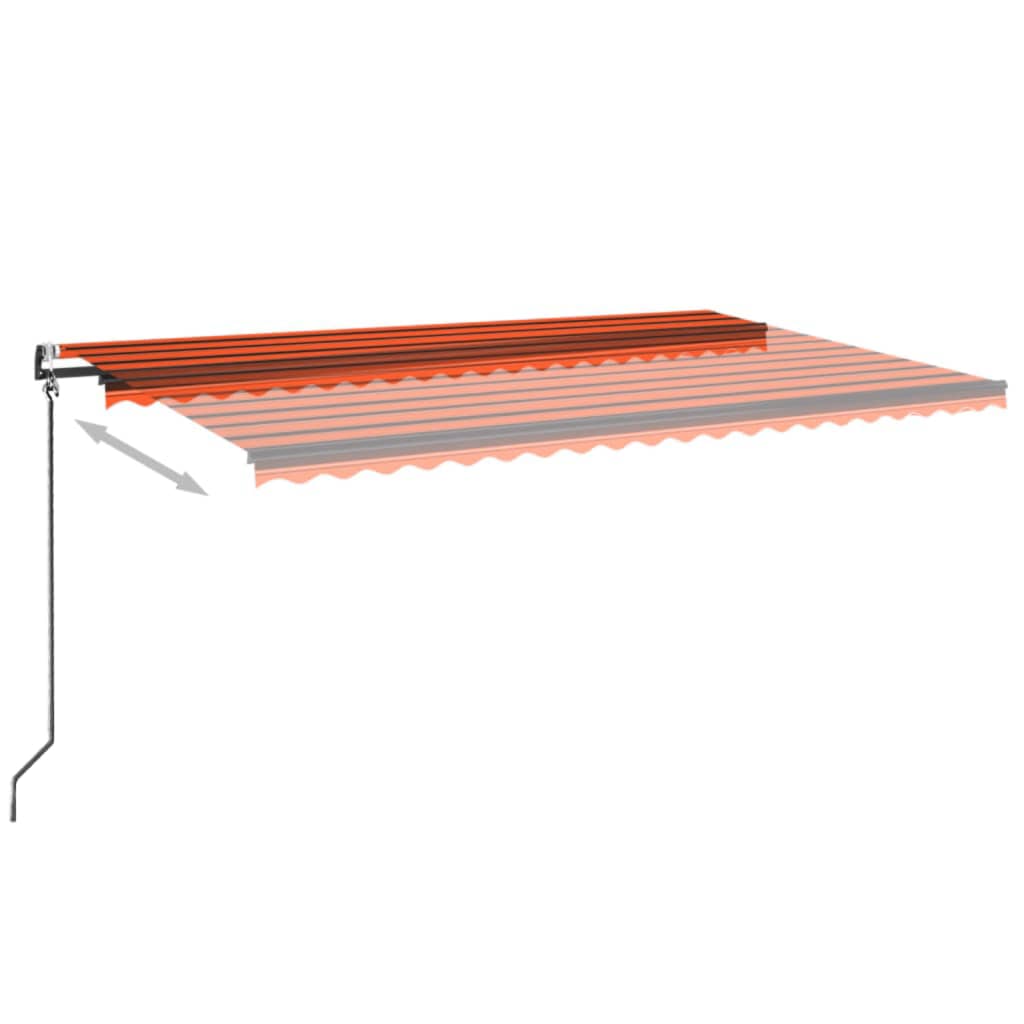 VidaXL Luifel automatisch met LED windsensor 500x350 cm oranje bruin