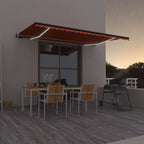 VidaXL Luifel automatisch met LED windsensor 500x350 cm oranje bruin