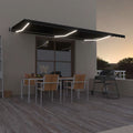 VidaXL Luifel automatisch met LED en windsensor 600x350 cm antraciet