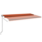 VidaXL Luifel automatisch met LED windsensor 600x350 cm oranje bruin