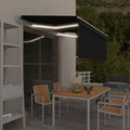 Vidaxl luifel met rolgordijn, led en windsensor 3,5x2,5 m antraciet