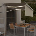 VidaXL Luifel automatisch met rolgordijn, LED en windsensor 4x3m crème