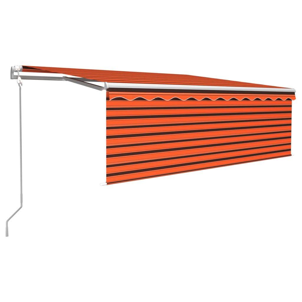 VidaXL Luifel automatisch uittrekbaar rolgordijn 4,5x3 m oranje bruin