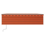 VidaXL Luifel automatisch rolgordijn LED windsensor 5x3 m oranje bruin