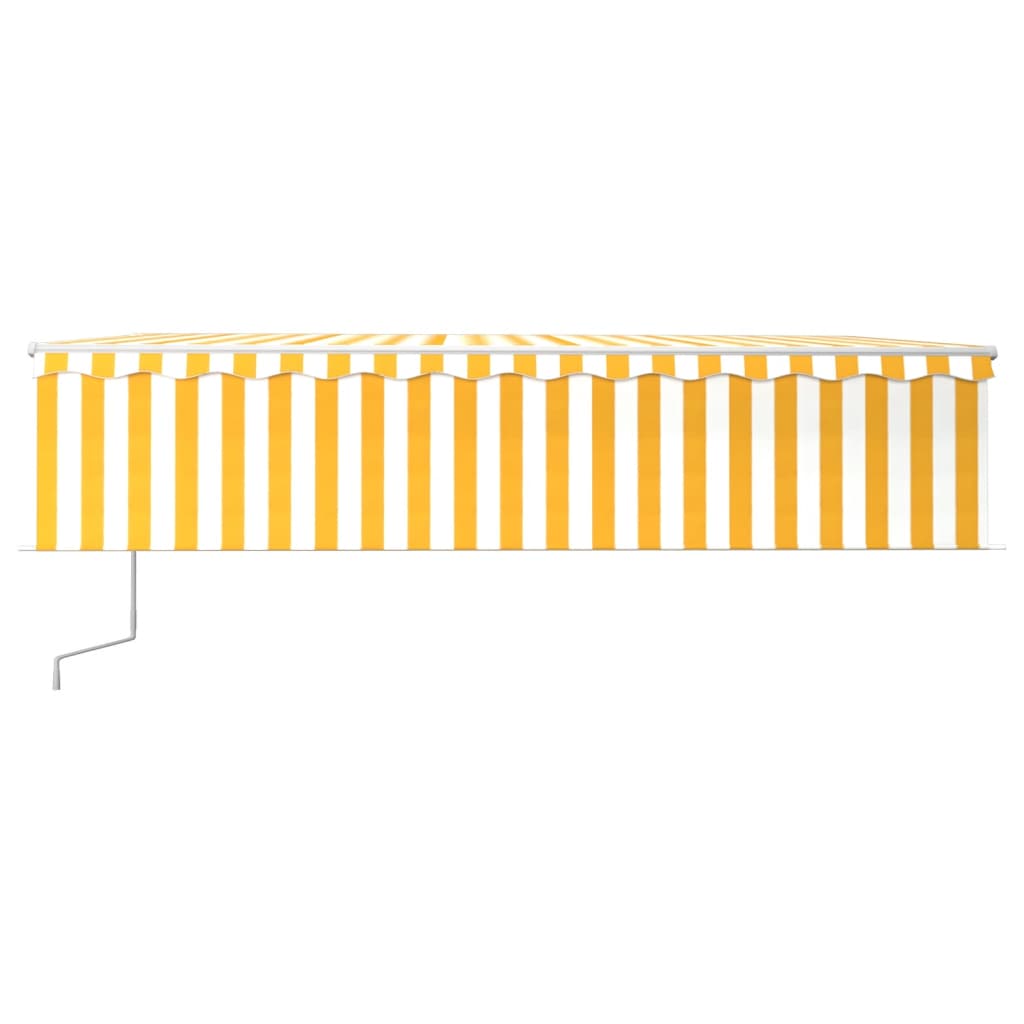 VidaXL Luifel automatisch rolgordijn LED windsensor 6x3 cm geel wit