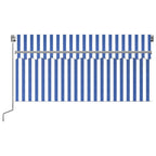VidaXL Luifel handmatig uittrekbaar met rolgordijn 3x2,5 m blauw wit