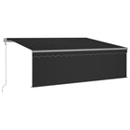 VidaXL Luifel met rolgordijn, LED en windsensor 4,5x3 m antracietkleur