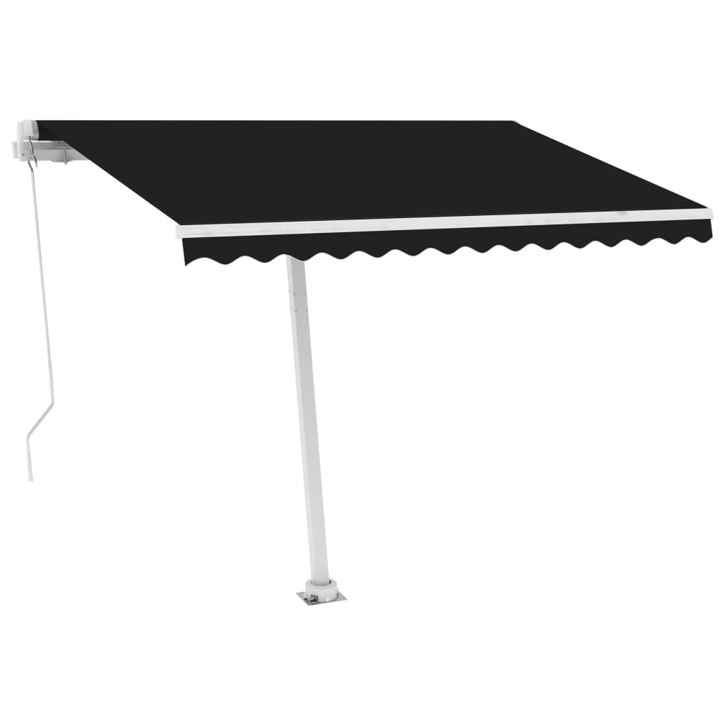 VidaXL Luifel vrijstaand handmatig uittrekbaar 300x250 cm antraciet