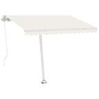 VidaXL Luifel handmatig uittrekbaar met LED 300x250 cm crèmekleurig