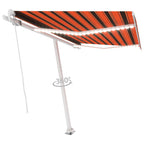 VidaXL Luifel handmatig uittrekbaar met LED 300x250 cm oranje en bruin