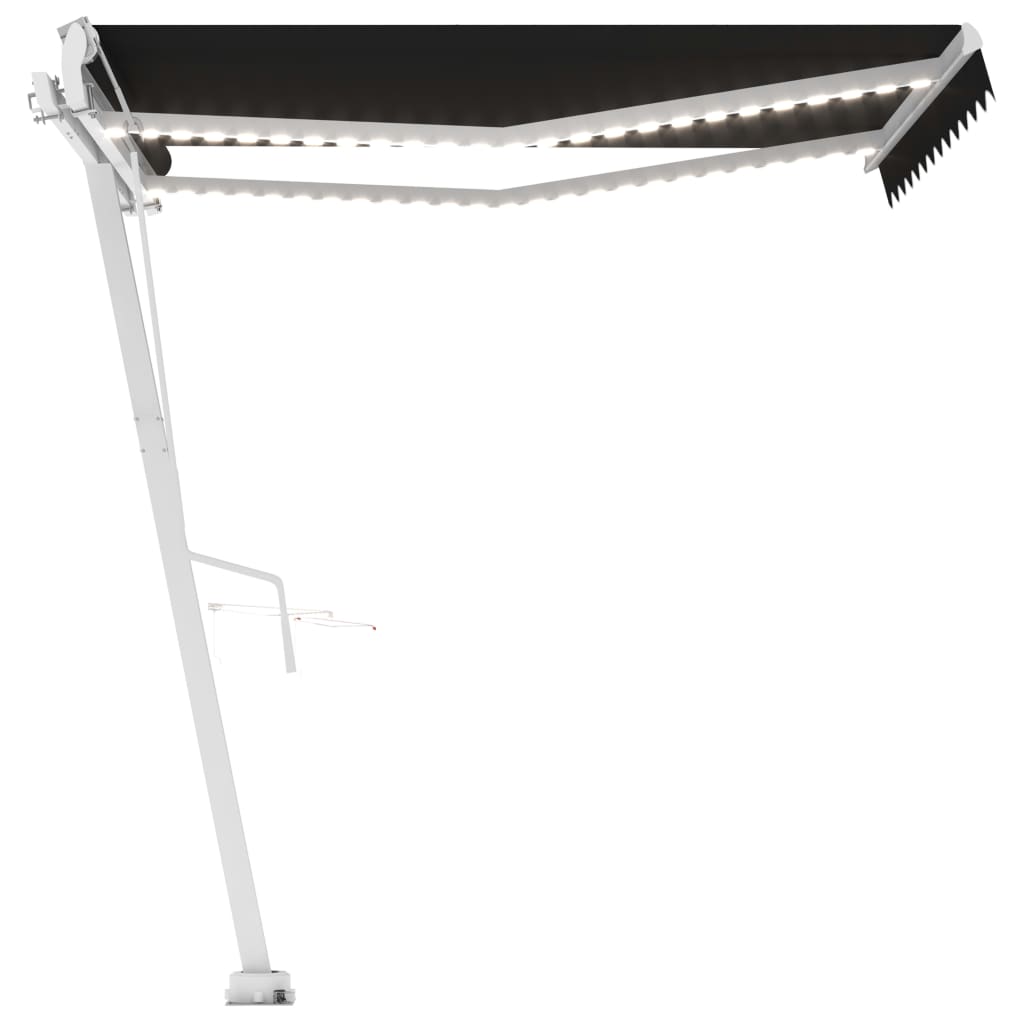 VidaXL Luifel automatisch met LED en windsensor 350x250 cm antraciet