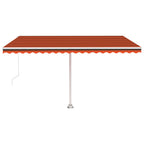 VidaXL Luifel vrijstaand handmatig uittrekbaar 450x300 cm oranje bruin