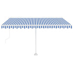VidaXL Luifel vrijstaand automatisch 450x300 cm blauw en wit