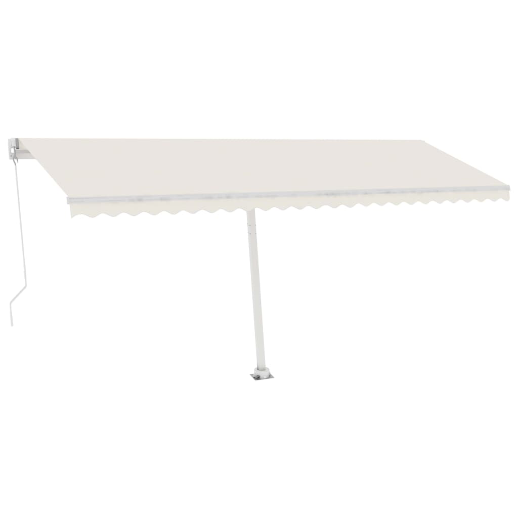 VidaXL Luifel vrijstaand handmatig uittrekbaar 500x300 cm crèmekleurig