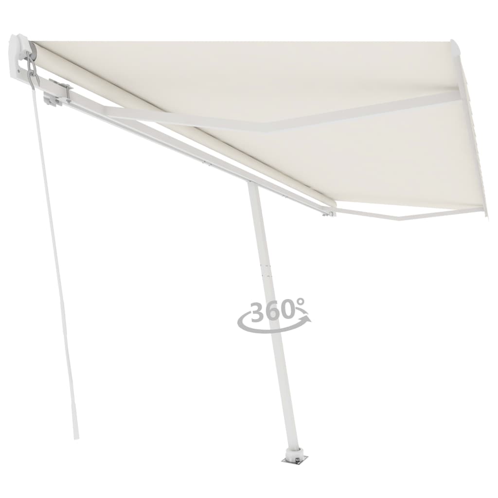 VidaXL Luifel vrijstaand handmatig uittrekbaar 500x300 cm crèmekleurig
