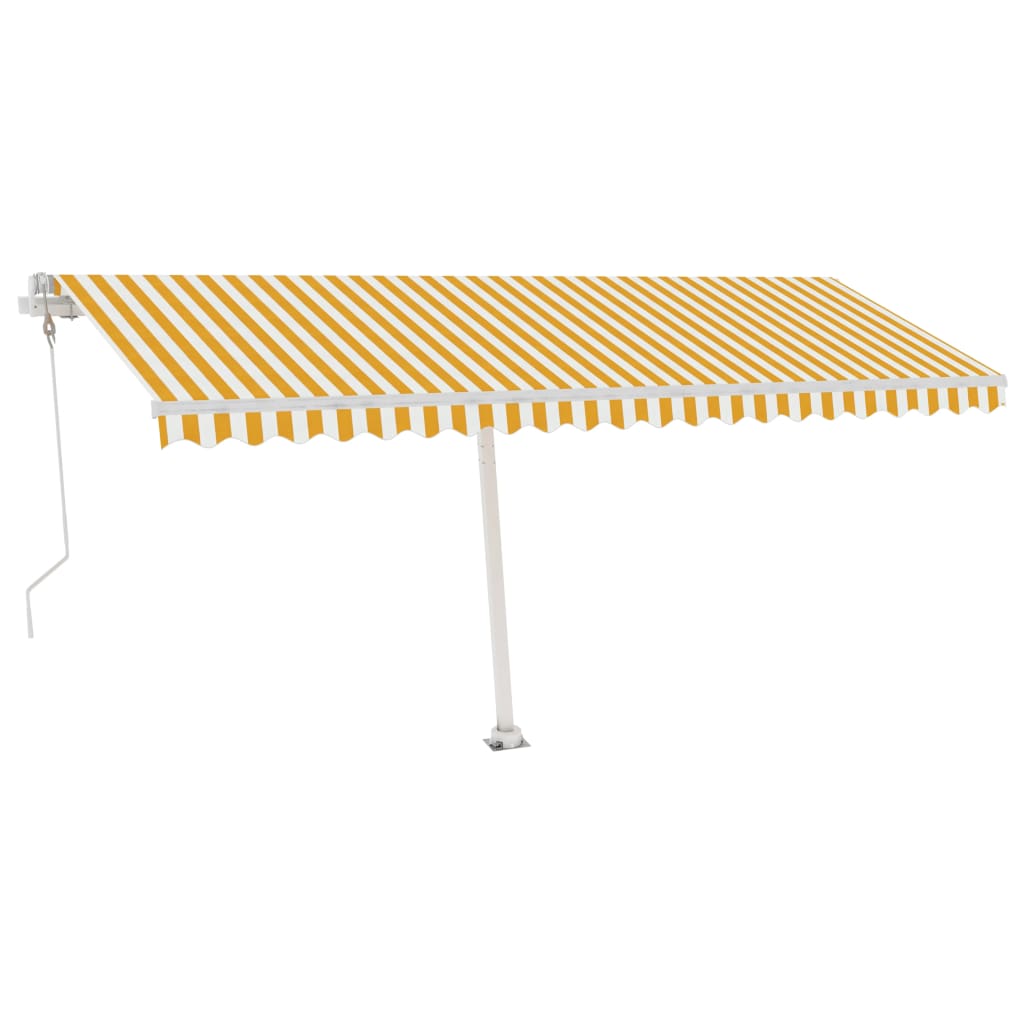 VidaXL Luifel vrijstaand automatisch 500x300 cm geel en wit