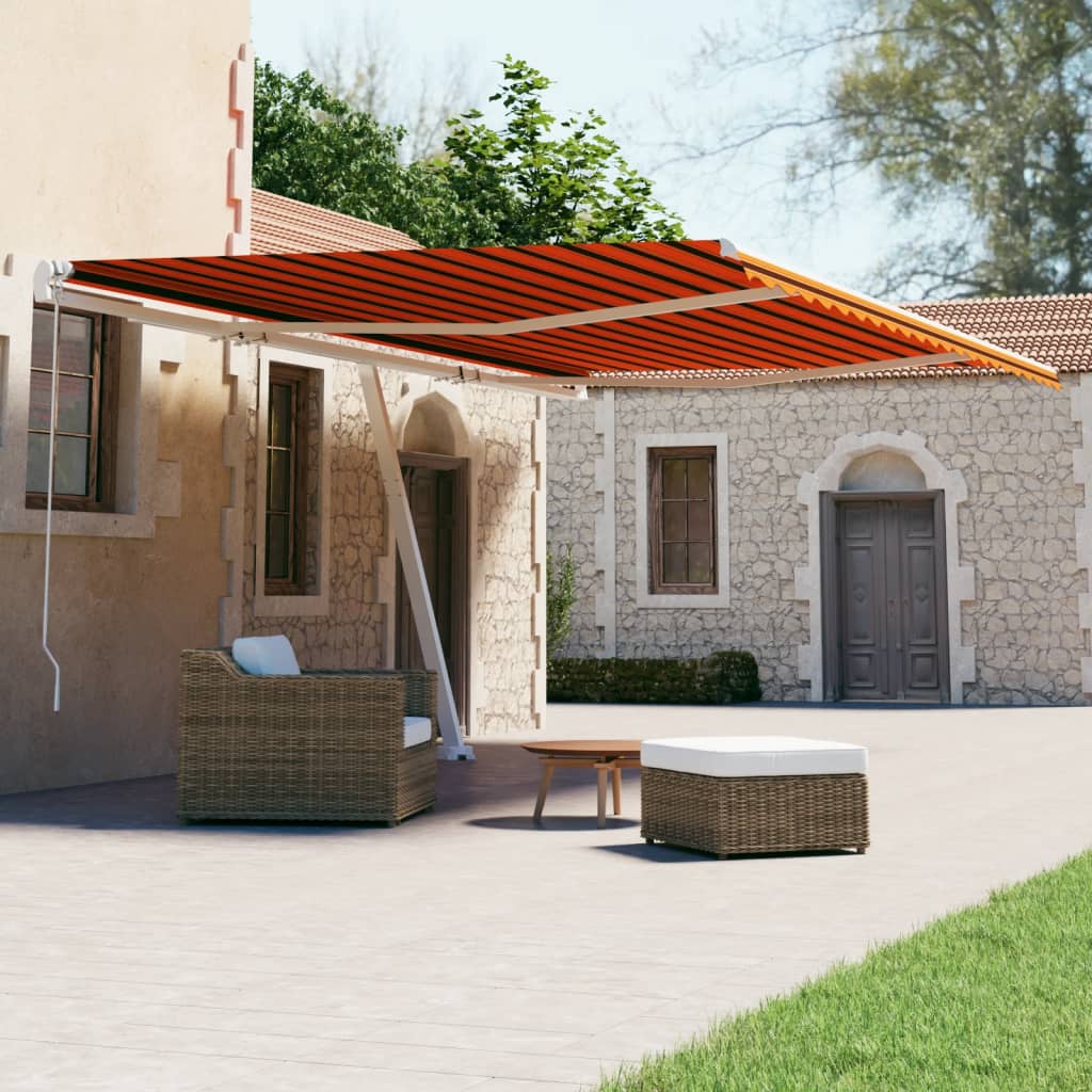 VidaXL Luifel vrijstaand automatisch 500x300 cm oranje en bruin