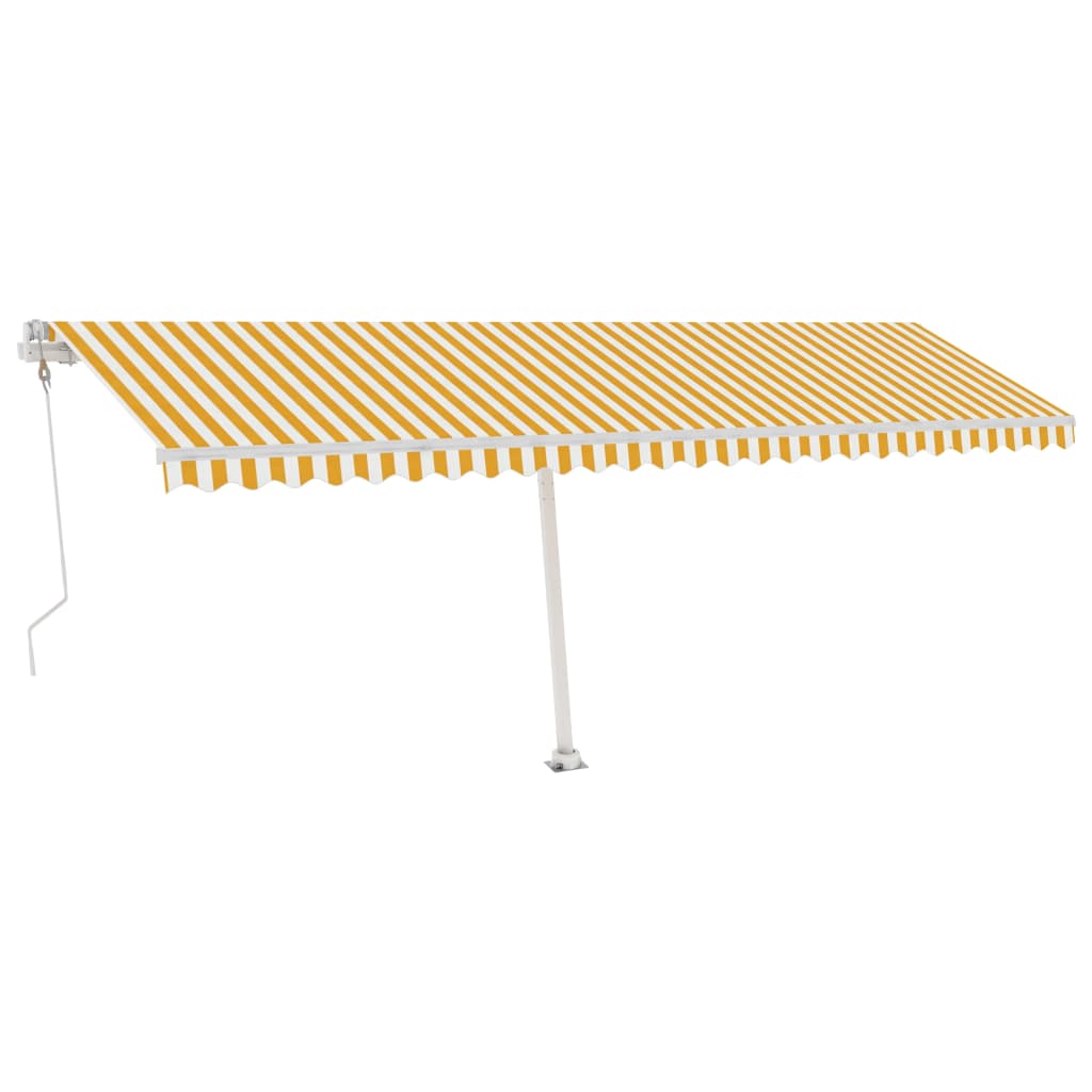 VidaXL Luifel vrijstaand automatisch 600x300 cm geel en wit