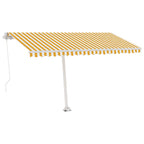 VidaXL Luifel vrijstaand handmatig uittrekbaar 400x350 cm geel en wit