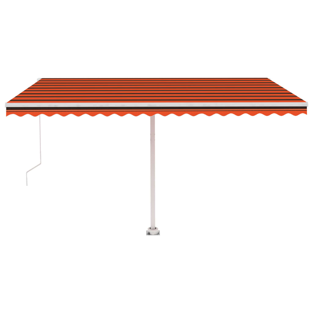 VidaXL Luifel vrijstaand handmatig uittrekbaar 400x350 cm oranje bruin