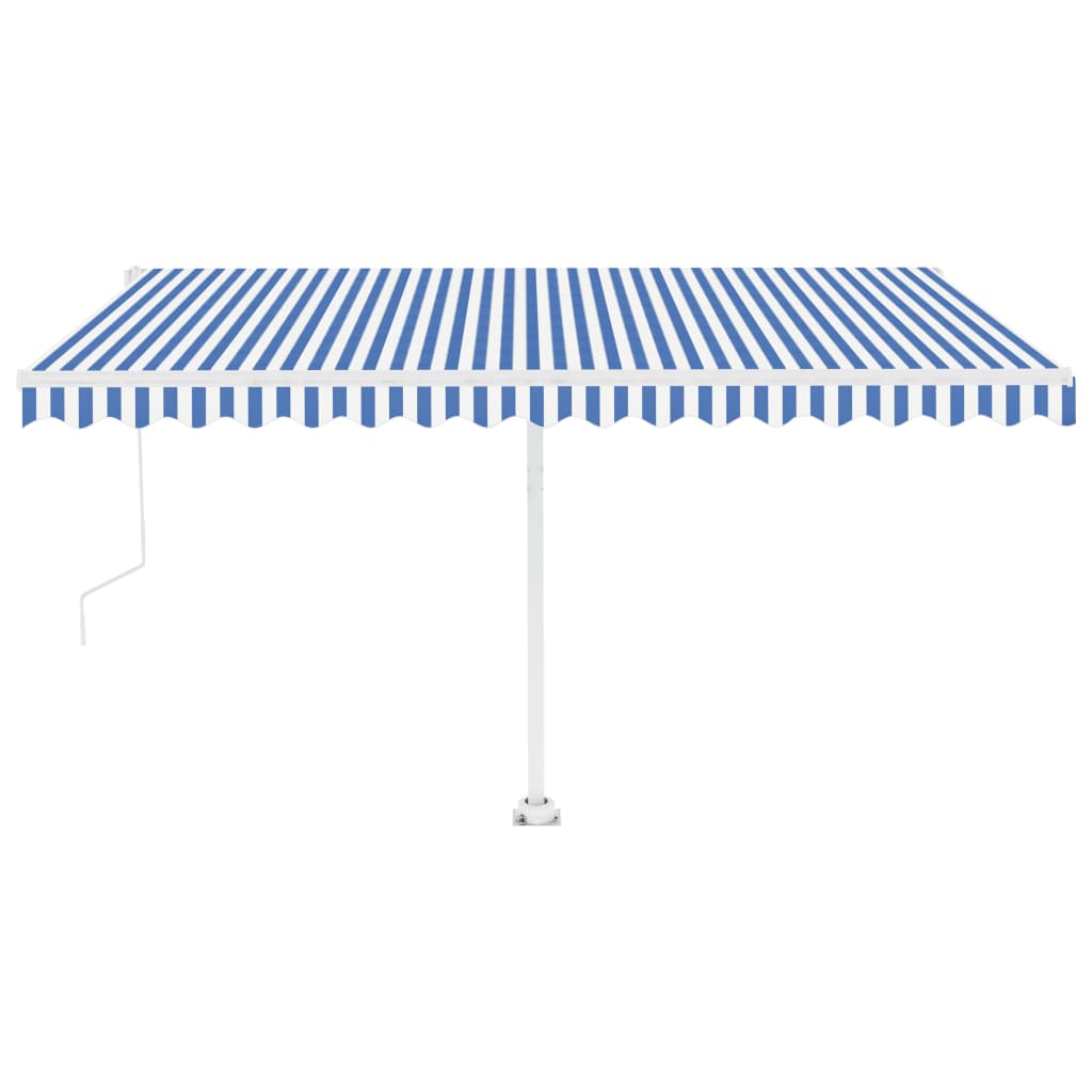 VidaXL Luifel vrijstaand automatisch 400x350 cm blauw en wit