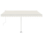 VidaXL Luifel vrijstaand automatisch 400x350 cm crèmekleurig