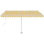 VidaXL Luifel vrijstaand automatisch 400x350 cm geel en wit
