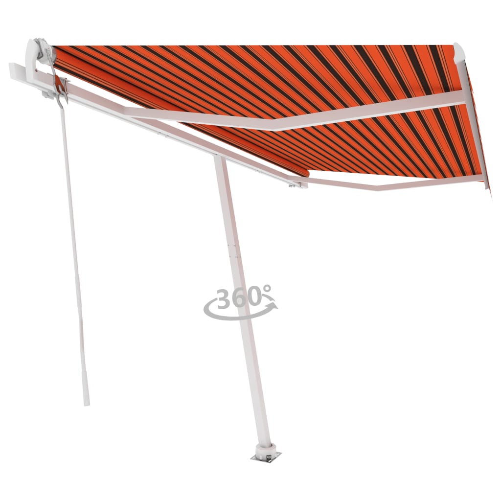 VidaXL Luifel vrijstaand automatisch 400x350 cm oranje en bruin
