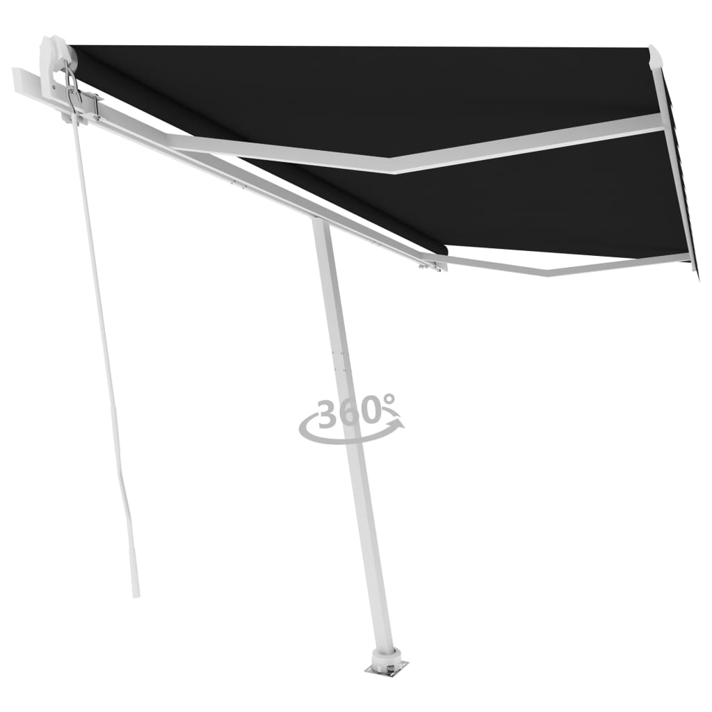 VidaXL Luifel vrijstaand handmatig uittrekbaar 450x350 cm antraciet