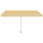 VidaXL Luifel vrijstaand automatisch 450x350 cm geel en wit