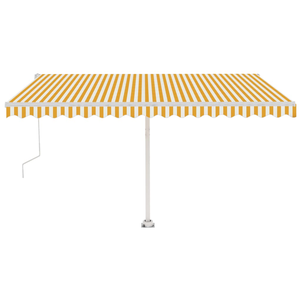 VidaXL Luifel vrijstaand automatisch 450x350 cm geel en wit