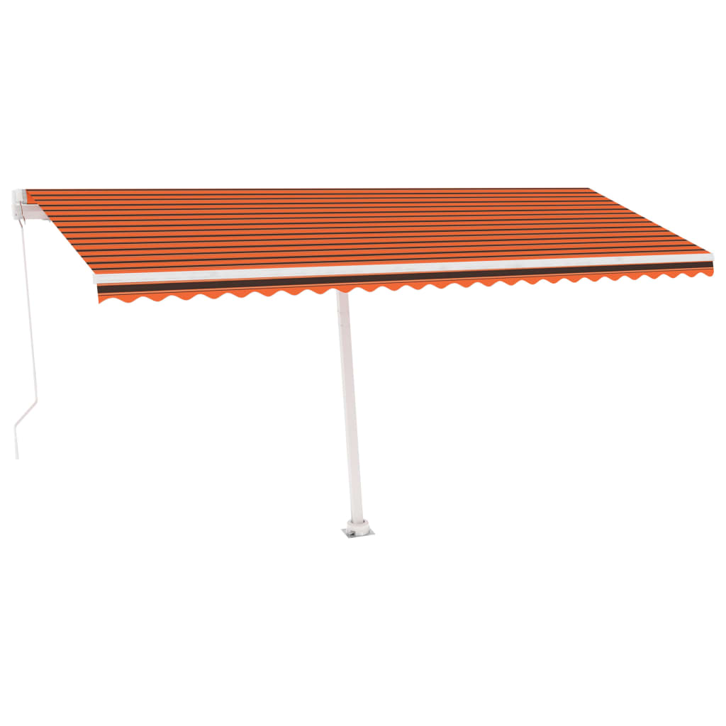 VidaXL Luifel vrijstaand handmatig uittrekbaar 500x350 cm oranje bruin