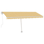 VidaXL Luifel vrijstaand automatisch 500x350 cm geel en wit