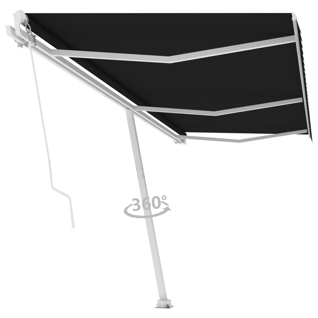 VidaXL Luifel vrijstaand handmatig uittrekbaar 600x350 cm antraciet