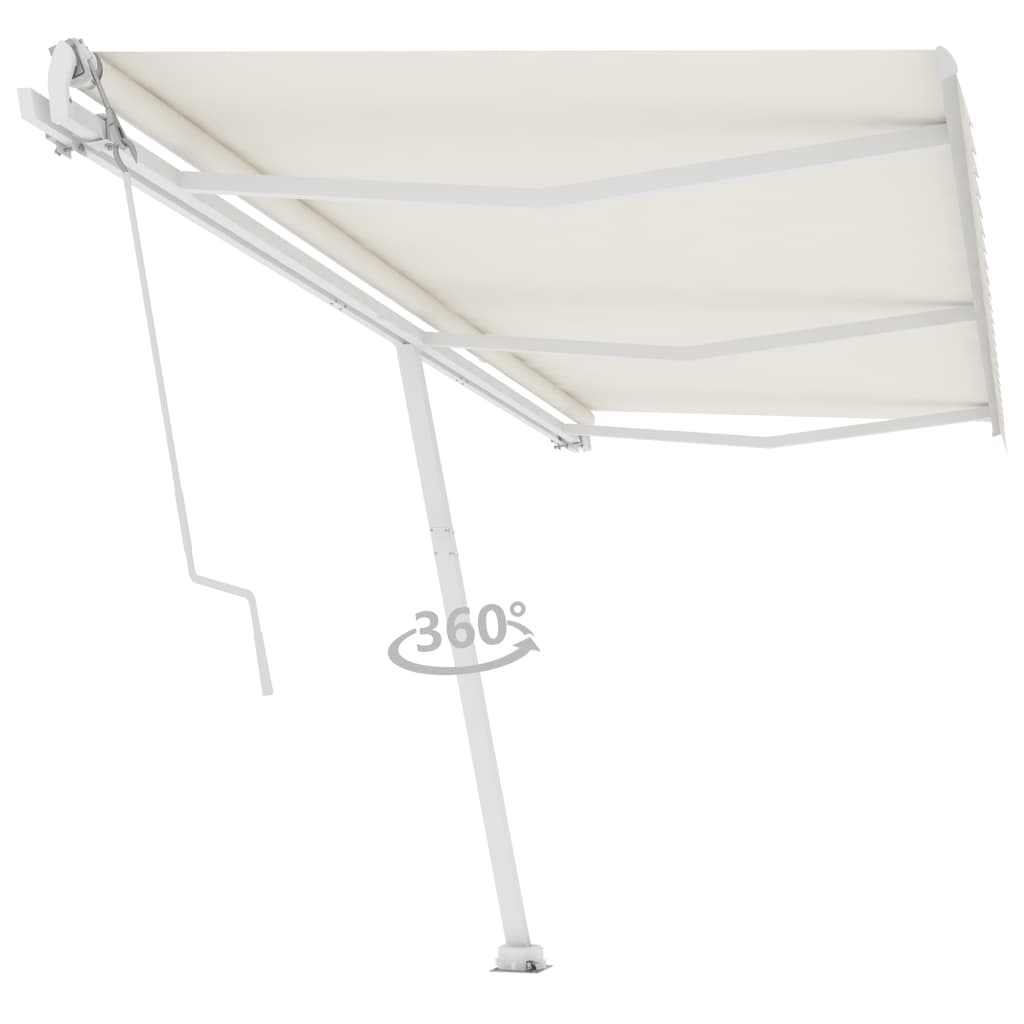 VidaXL Luifel vrijstaand automatisch 600x350 cm crèmekleurig
