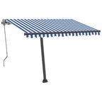 VidaXL Luifel automatisch met LED en windsensor 300x250 cm blauw wit