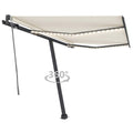 VidaXL Luifel automatisch met LED en windsensor 300x250 cm crèmekleur