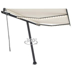 VidaXL Luifel automatisch met LED en windsensor 300x250 cm crèmekleur