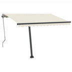 VidaXL Luifel automatisch met LED en windsensor 300x250 cm crèmekleur