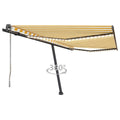 VidaXL Luifel automatisch met LED en windsensor 400x300 cm geel en wit
