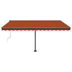 VidaXL Luifel automatisch met LED windsensor 450x300 cm oranje bruin