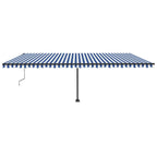 VidaXL Luifel automatisch met LED en windsensor 600x300 cm blauw wit