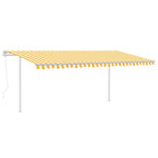 VidaXL Luifel automatisch met LED en windsensor 5x3 m geel en wit