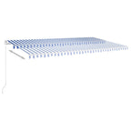 VidaXL Luifel automatisch uittrekbaar met palen 6x3 m blauw en wit