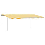 VidaXL Luifel automatisch met LED en windsensor 6x3 m geel en wit