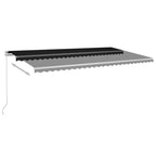 VidaXL Luifel automatisch met LED en windsensor 6x3 m antracietkleurig