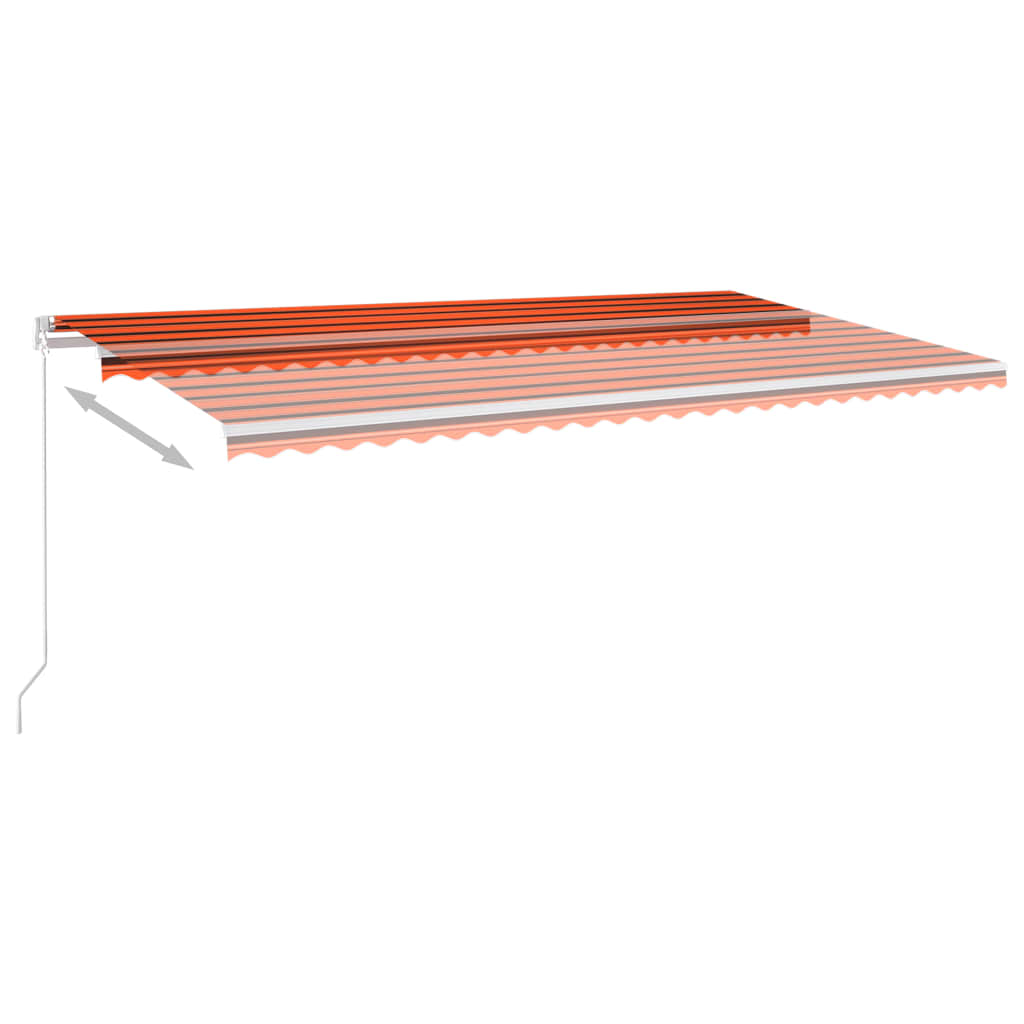 VidaXL Luifel automatisch met LED en windsensor 6x3 m oranje en bruin